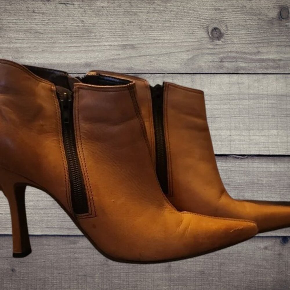 Tan Leather Ankle Boots